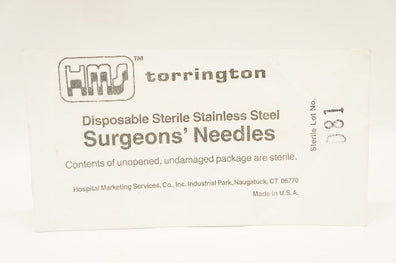 HMS 7-714-5 Torrington Surgeons' Ndles Martins Uterine 1/2 Circle Cut Edge